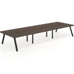 Mesa multipuesto UvePro Bench triple, fondo 166 cm, estructura negra