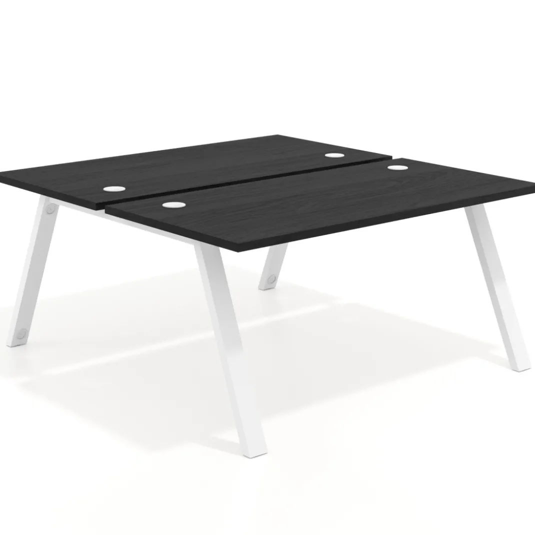 Mesa multipuesto UvePro Bench fondo 166 cm, estructura blanca
