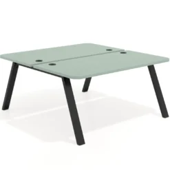 Mesa multipuesto UvePro Bench fondo 166 cm, sobre curvo, estructura negra