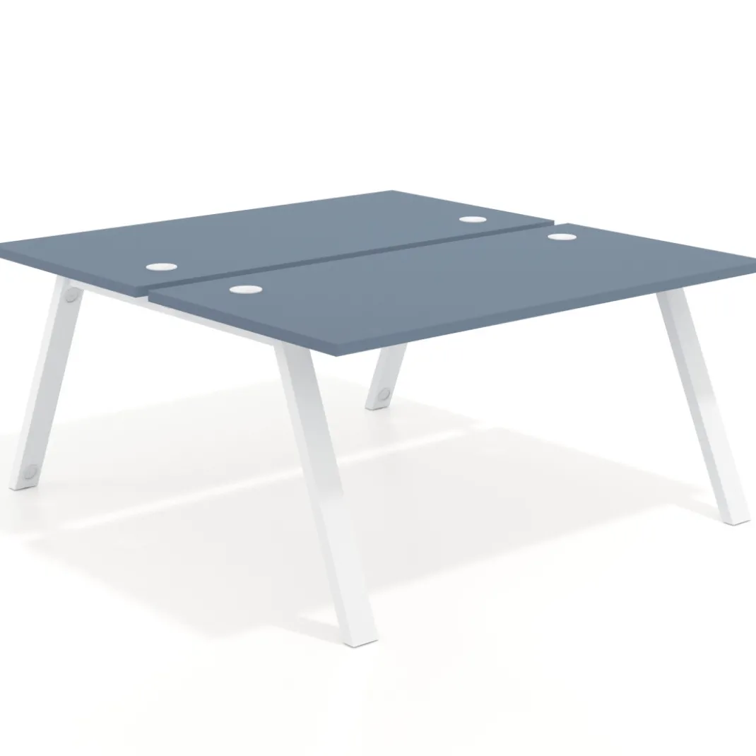 Mesa multipuesto UvePro Bench fondo 166 cm, estructura blanca