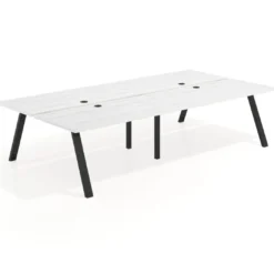 Mesa multipuesto UvePro Bench doble, fondo 166 cm, estructura negra