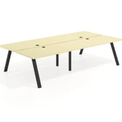 Mesa multipuesto UvePro Bench doble, fondo 166 cm, estructura negra