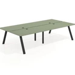 Mesa multipuesto UvePro Bench doble, fondo 166 cm, estructura negra