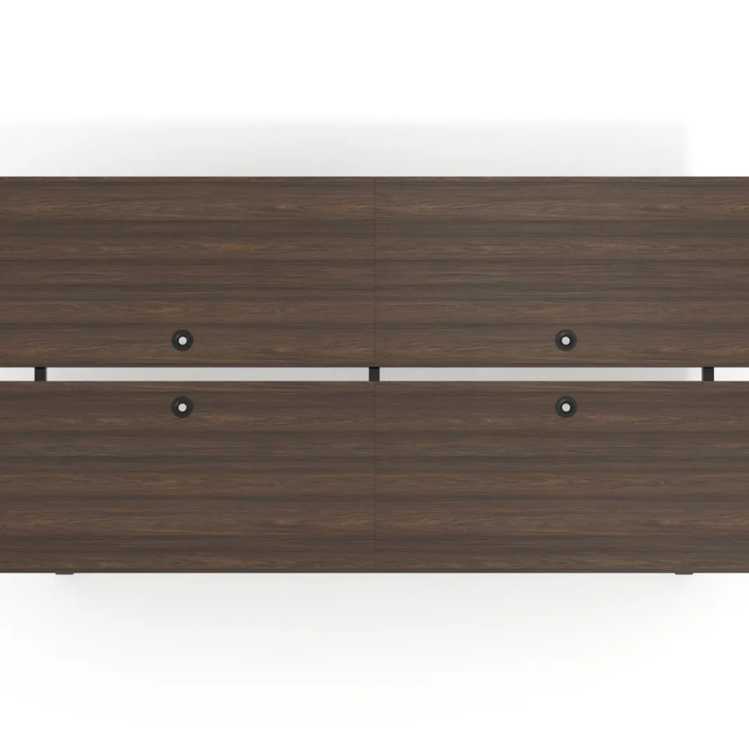Mesa multipuesto UvePro Bench doble, fondo 166 cm, estructura negra