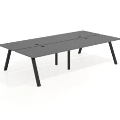 Mesa multipuesto UvePro Bench doble, fondo 166 cm, estructura negra