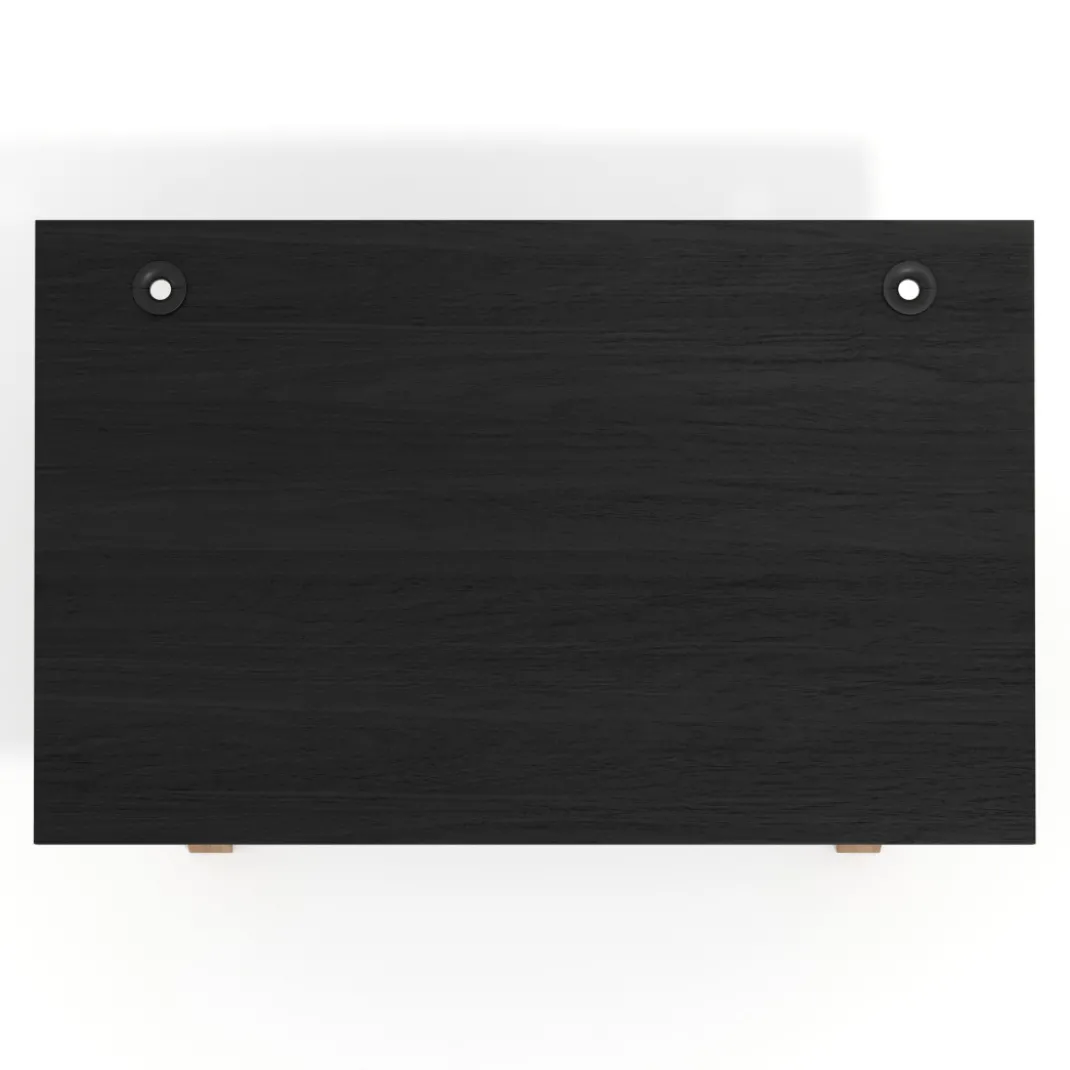 Mesa oficina de diseño UvePro fondo 100cm, estructura negra, patas de madera