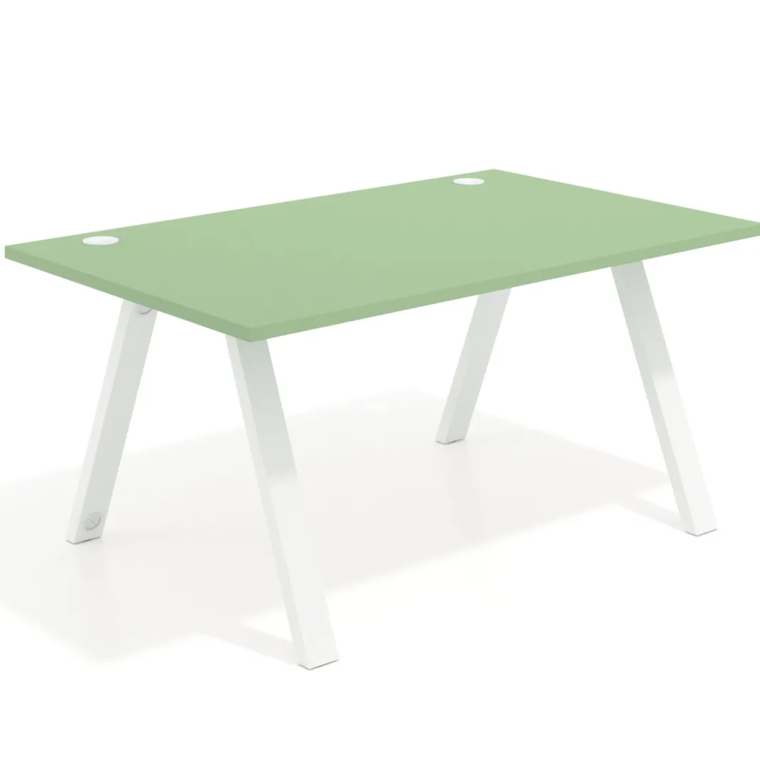 Mesa oficina de diseño UvePro fondo 100cm, estructura blanca