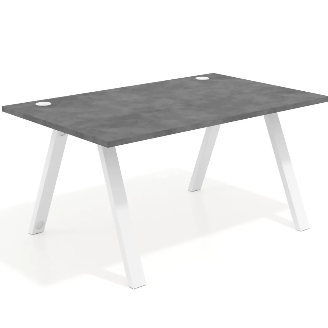 Mesa oficina de diseño UvePro fondo 100cm, estructura blanca