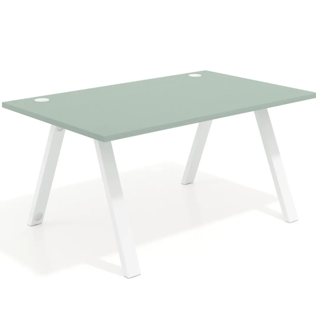 Mesa oficina de diseño UvePro fondo 100cm, estructura blanca