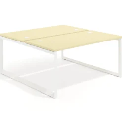 Mesa oficina multipuesto bench Delta fondo 166cm estructura blanca