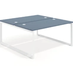 Mesa oficina multipuesto bench Delta fondo 166cm estructura blanca