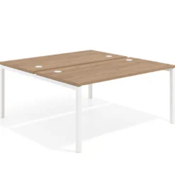 Mesa oficina multipuesto bench Kube fondo 166 cm estructura blanca
