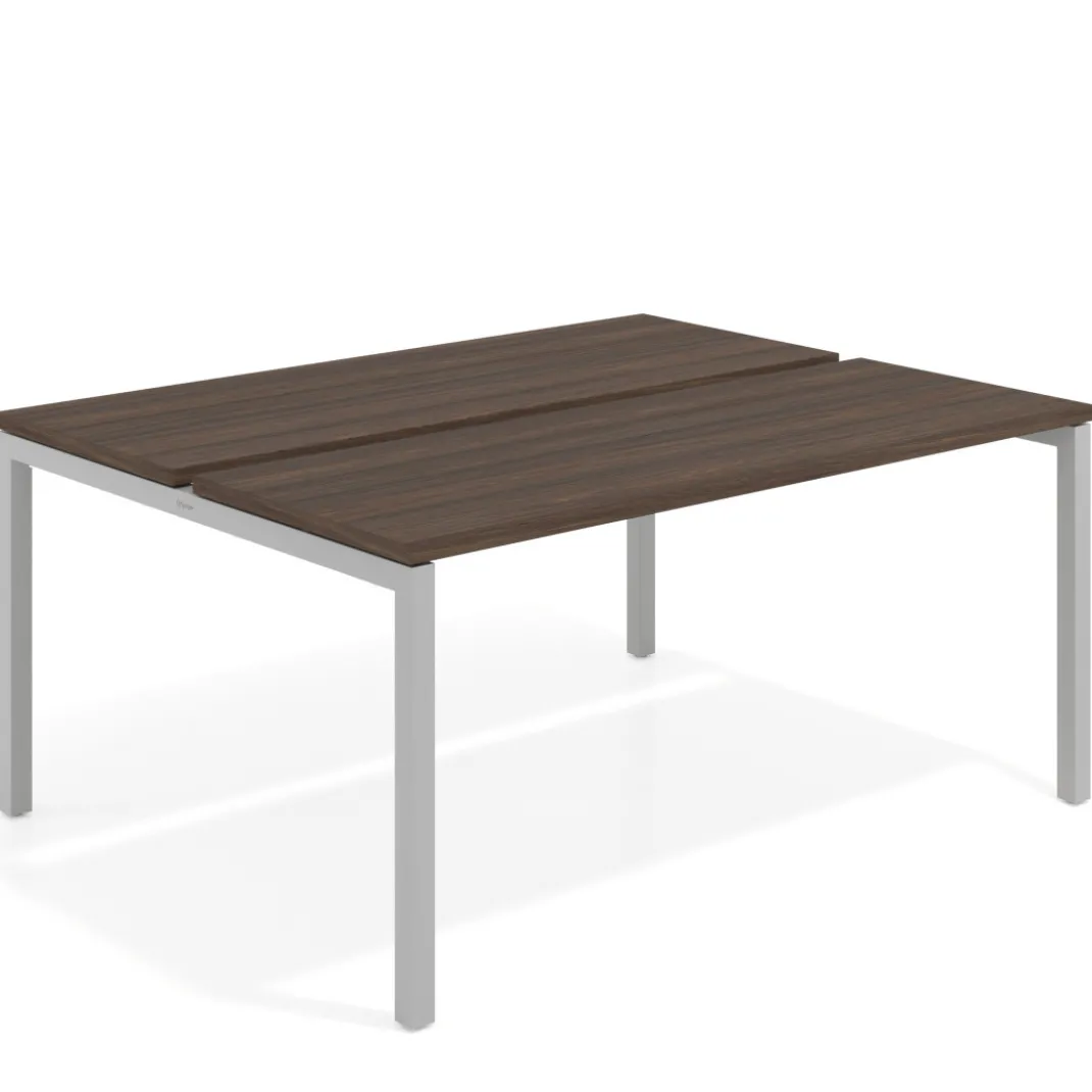 Mesa oficina multipuesto bench Kube fondo 126 cm estructura aluminio