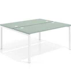 Mesa oficina multipuesto bench Kube fondo 142cm estructura blanca