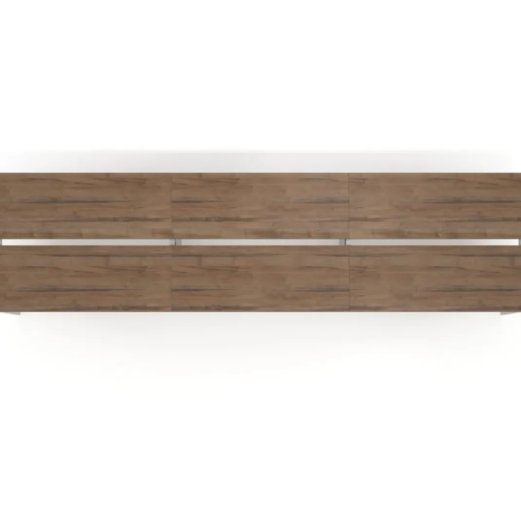 Mesa oficina multipuesto bench triple Kube, fondo 126 cm, estructura aluminio