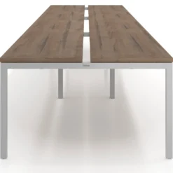 Mesa oficina multipuesto bench triple Kube, fondo 126 cm, estructura aluminio