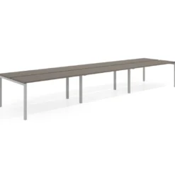Mesa oficina multipuesto bench triple Kube, fondo 126 cm, estructura aluminio