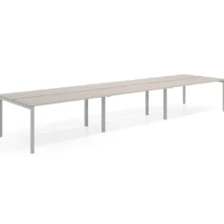 Mesa oficina multipuesto bench triple Kube, fondo 126 cm, estructura aluminio