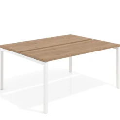 Mesa oficina multipuesto bench Kube fondo 126 cm estructura blanca