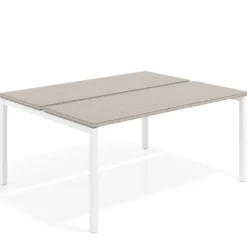 Mesa oficina multipuesto bench Kube fondo 126 cm estructura blanca