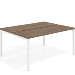 Mesa oficina multipuesto bench Kube fondo 126 cm estructura blanca
