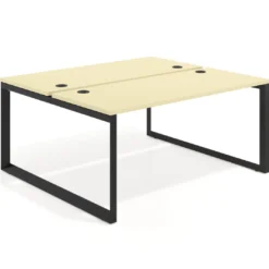 Mesa oficina multipuesto bench Delta fondo 142cm estructura negra