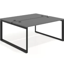 Mesa oficina multipuesto bench Delta fondo 142cm estructura negra