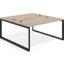 Mesa oficina multipuesto bench Delta fondo 166cm estructura negra