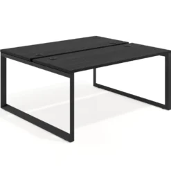 Mesa oficina multipuesto bench Delta fondo 142cm estructura negra