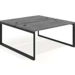 Mesa oficina multipuesto bench Delta fondo 166cm estructura negra