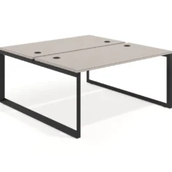 Mesa oficina multipuesto bench Delta fondo 166cm estructura negra