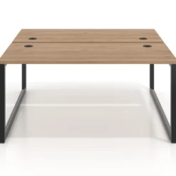Mesa oficina multipuesto bench Delta fondo 166cm estructura negra