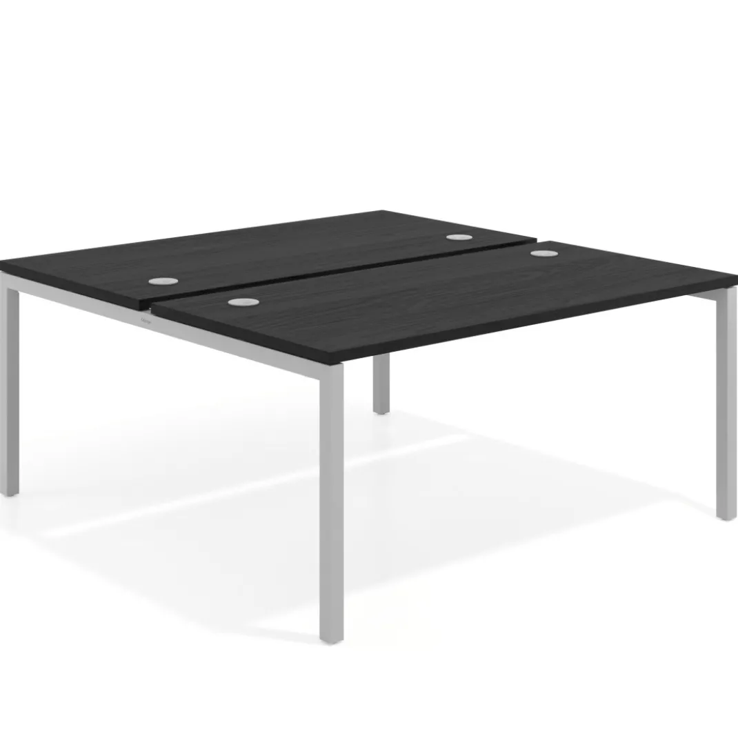 Mesa oficina multipuesto bench Kube fondo 166 cm estructura aluminio