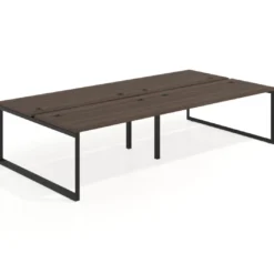 Mesa oficina multipuesto bench Delta doble, fondo 166cm estructura negra