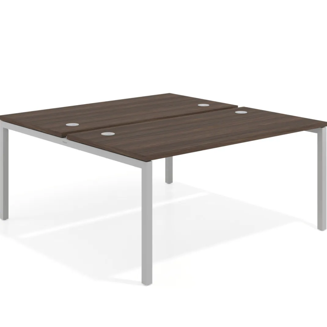 Mesa oficina multipuesto bench Kube fondo 166 cm estructura aluminio