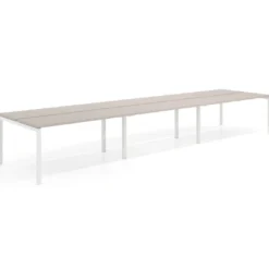 Mesa oficina multipuesto bench triple Kube, fondo 126 cm, estructura blanco