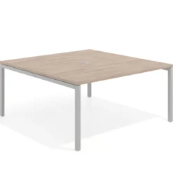 Mesa para coworking encimera continua fondo 166 cm estructura aluminio