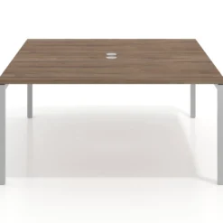 Mesa para coworking encimera continua fondo 126 cm estructura blanca