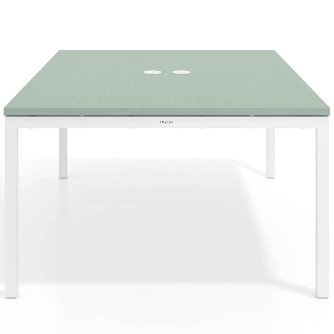 Mesa para coworking encimera continua fondo 166 cm estructura aluminio