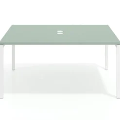 Mesa para coworking encimera continua fondo 166 cm estructura aluminio