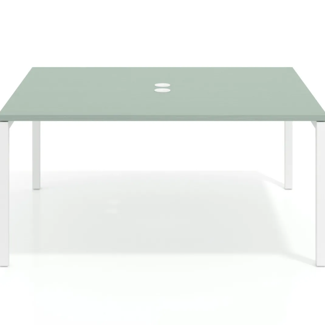 Mesa para coworking encimera continua fondo 166 cm estructura aluminio