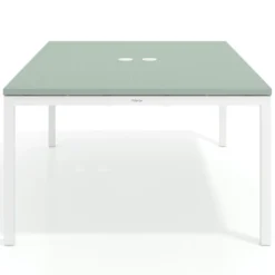Mesa para coworking encimera continua fondo 166 cm estructura aluminio