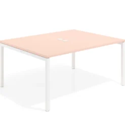 Mesa para coworking encimera continua fondo 166 cm estructura aluminio