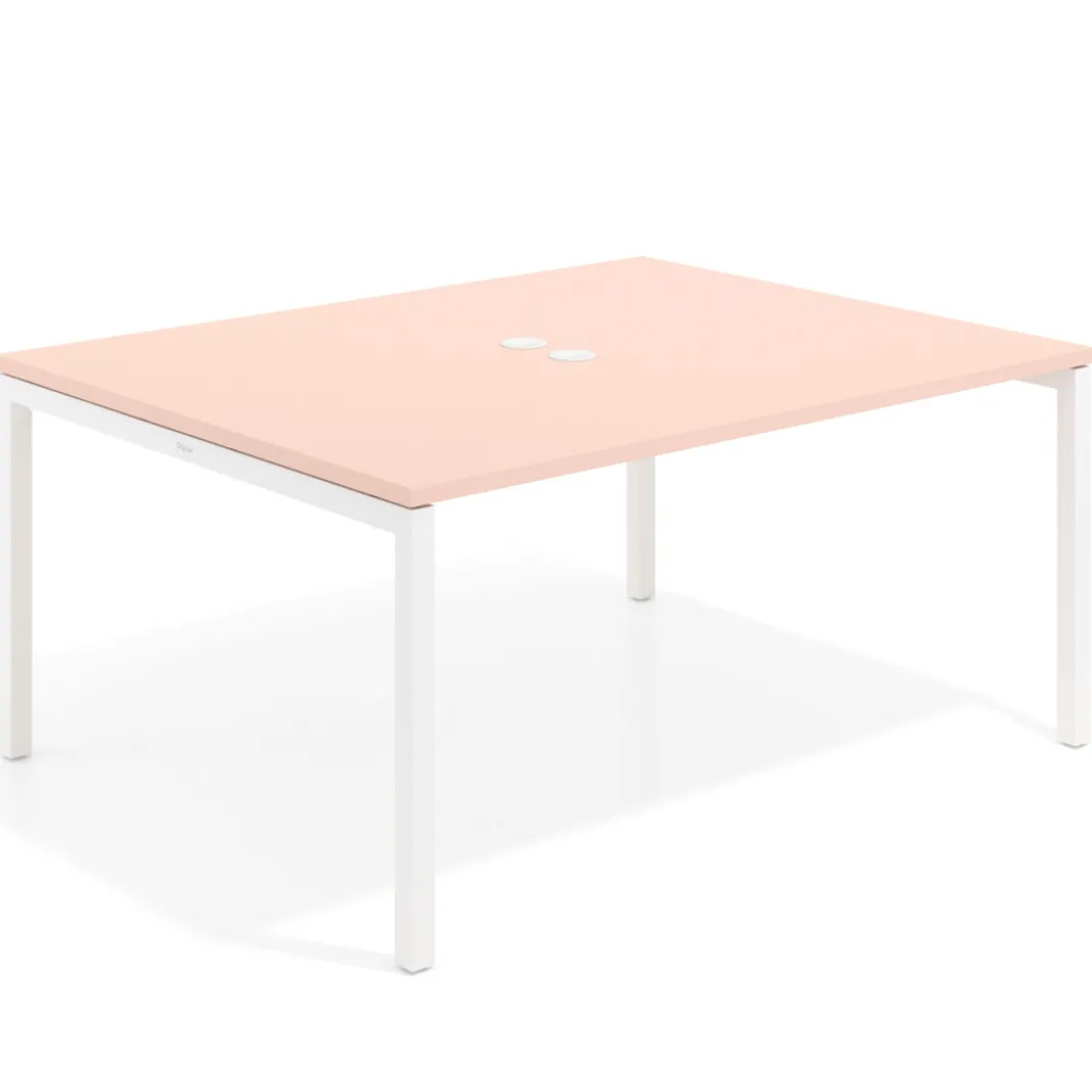 Mesa para coworking encimera continua fondo 166 cm estructura aluminio