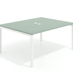 Mesa para coworking encimera continua fondo 166 cm estructura aluminio