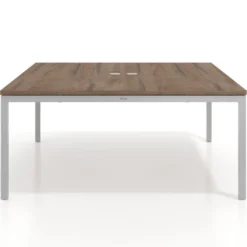 Mesa para coworking encimera continua fondo 126 cm estructura blanca
