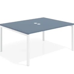 Mesa para coworking encimera continua fondo 166 cm estructura aluminio
