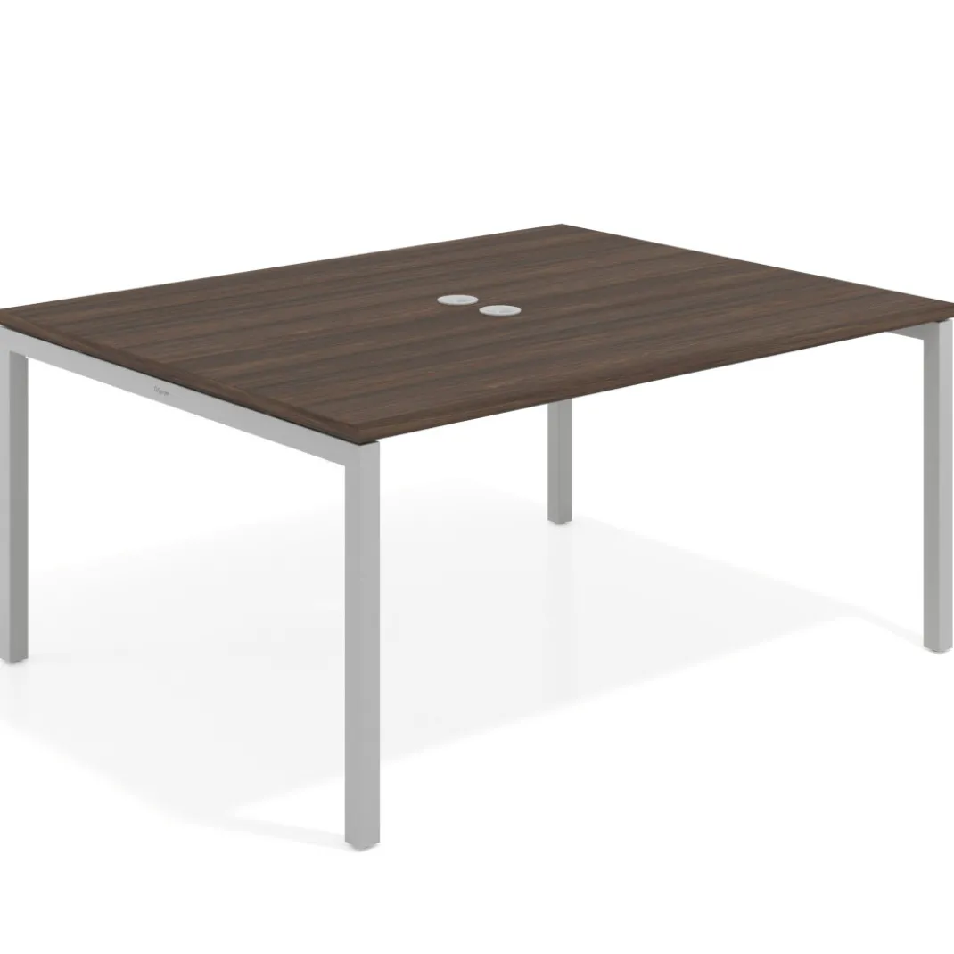 Mesa para coworking encimera continua fondo 126 cm estructura aluminio