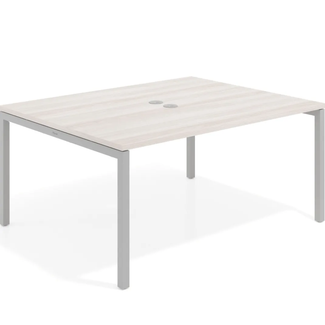 Mesa para coworking encimera continua fondo 126 cm estructura aluminio