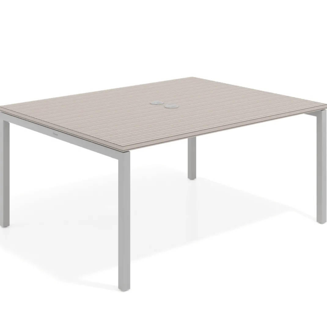 Mesa para coworking encimera continua fondo 126 cm estructura aluminio